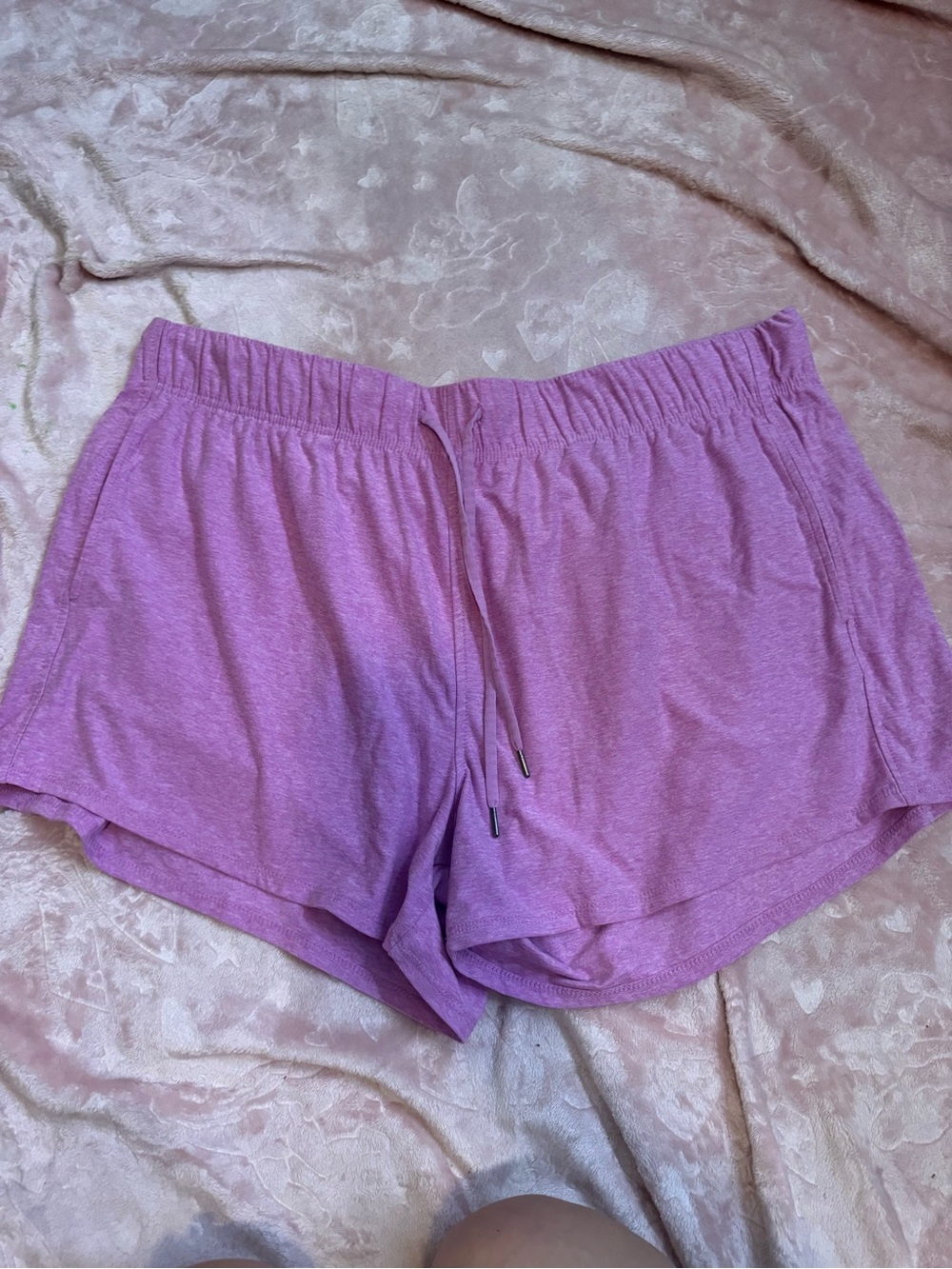 Athletic Works Lavender Pink Elastic Waist Drawstring Athletic Shorts